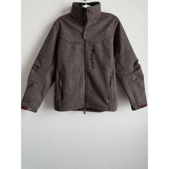 STS Ranchwear The Stone Mens Small Wool Blend Jacket Brown Concealable Hood - Picture 12 of 16